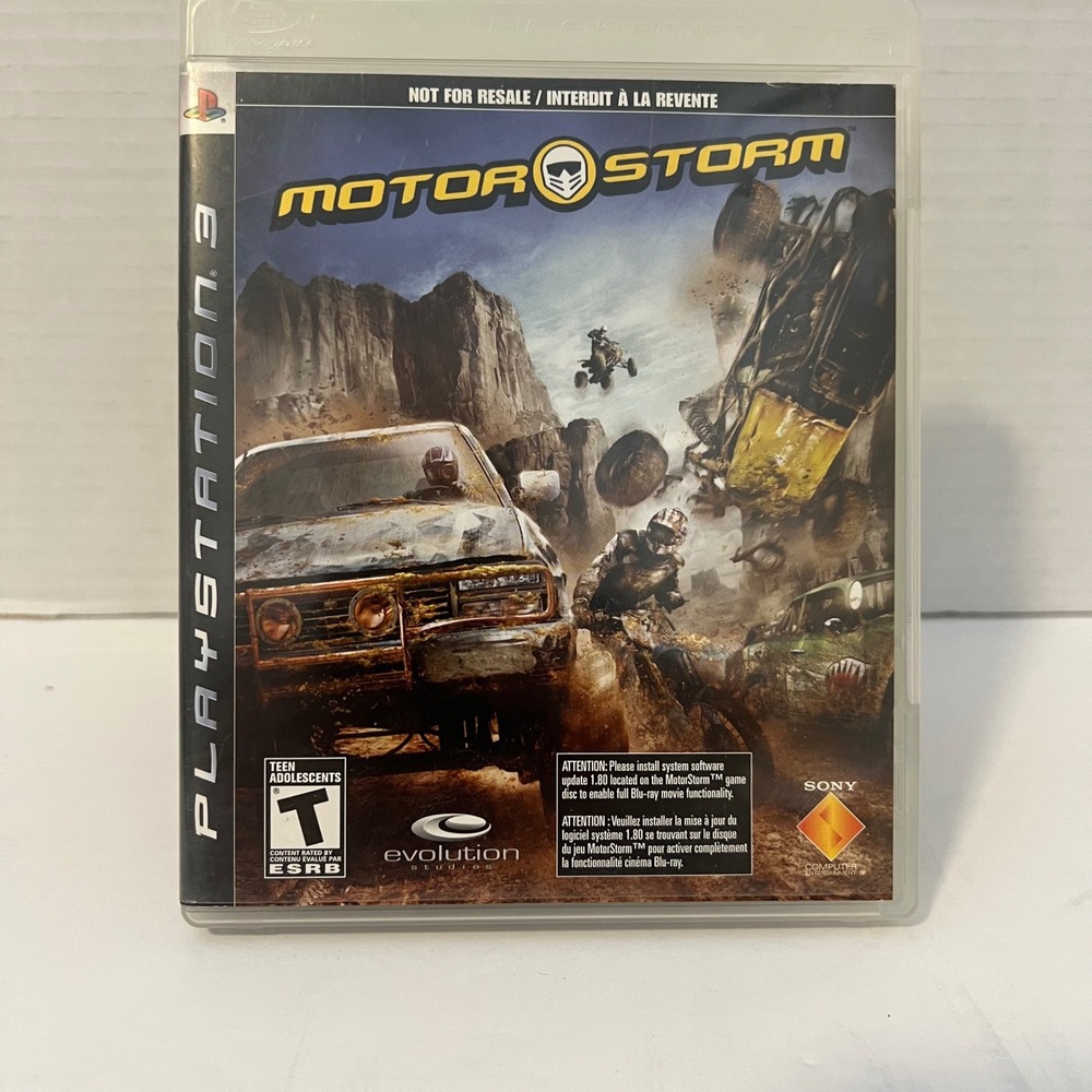 Motorstorm PlayStation 3 PS3 Game Disc Case Manual Included Not For Resale